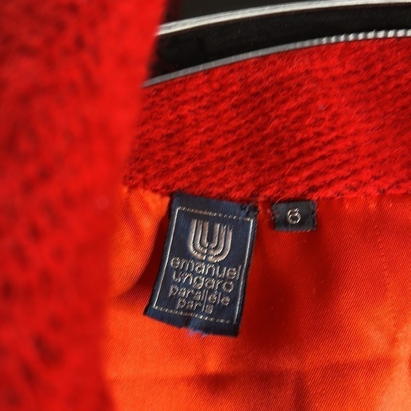 Emanuel Ungaro Parallele Paris Sz 6 Red Wood Tapered Blazer Jacket Coat - Picture 4 of 11